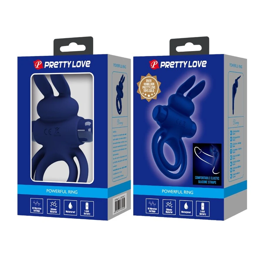 PRETTY LOVE - DAREY DOUBLE ANNEAU VIBRANT LAPIN BLEU